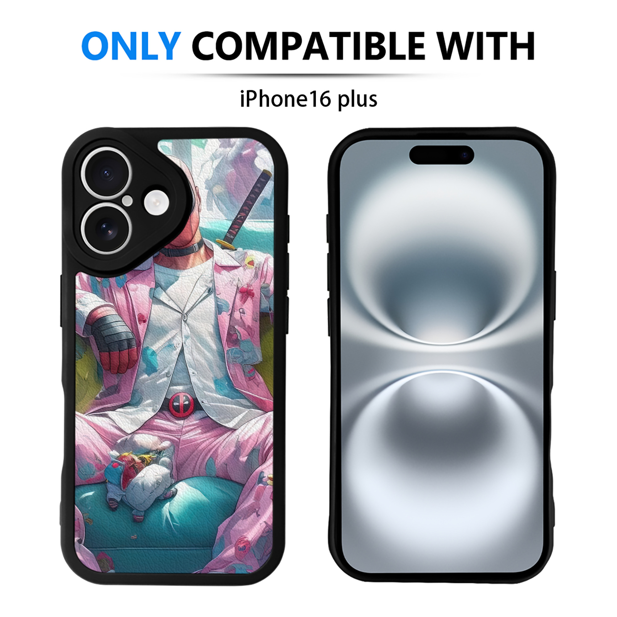 （画像用） Deadpool デッドプール 【iPhone 16シリーズ対応】シリコンスマホケース（レザー調） 材質：シリコン